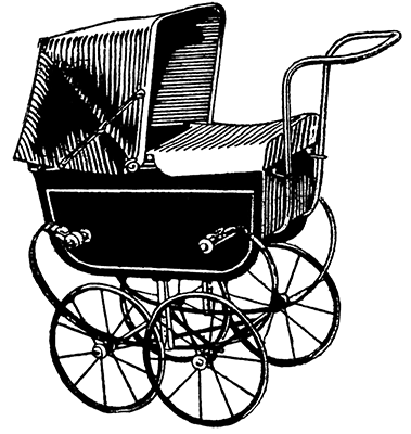 Ilustración de carricoche antiguo.