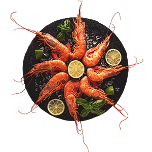 Plato de gambas.